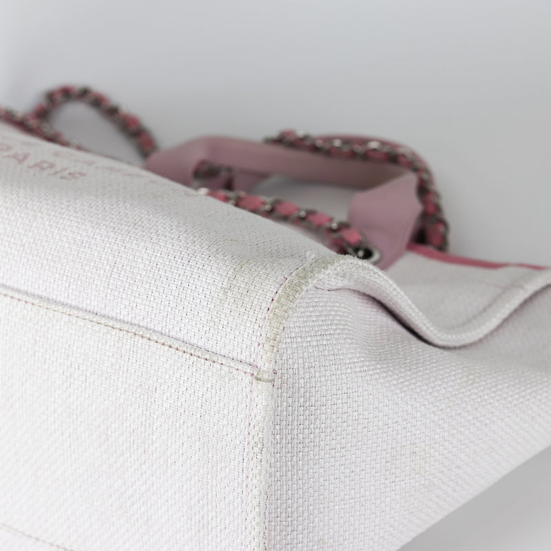 Deauville Large Pink Canvas Tote Bag with SHW