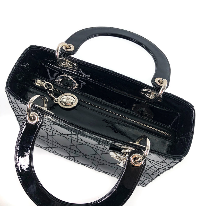 Medium Lady Dior Bag Black Patent