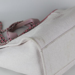 Deauville Large Pink Canvas Tote Bag with SHW