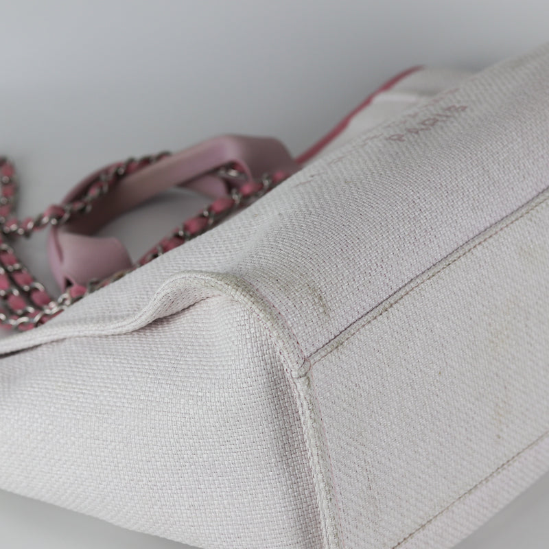Deauville Large Pink Canvas Tote Bag with SHW
