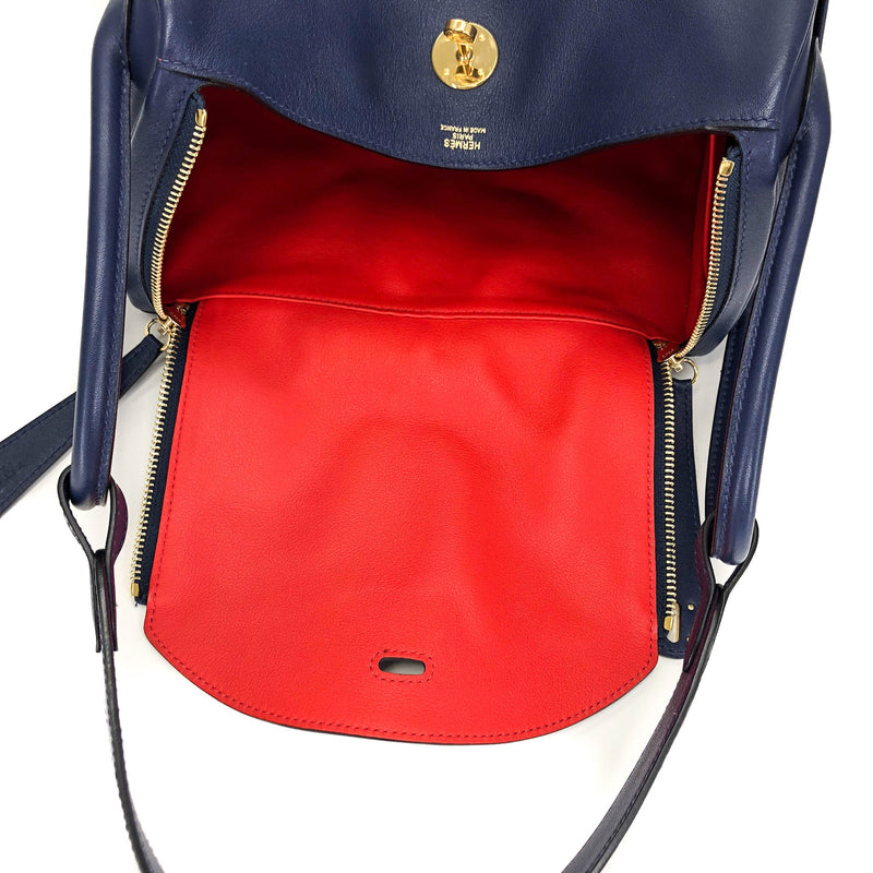 Lindy 30 in Blue Nuit with Rouge Tomate Interior