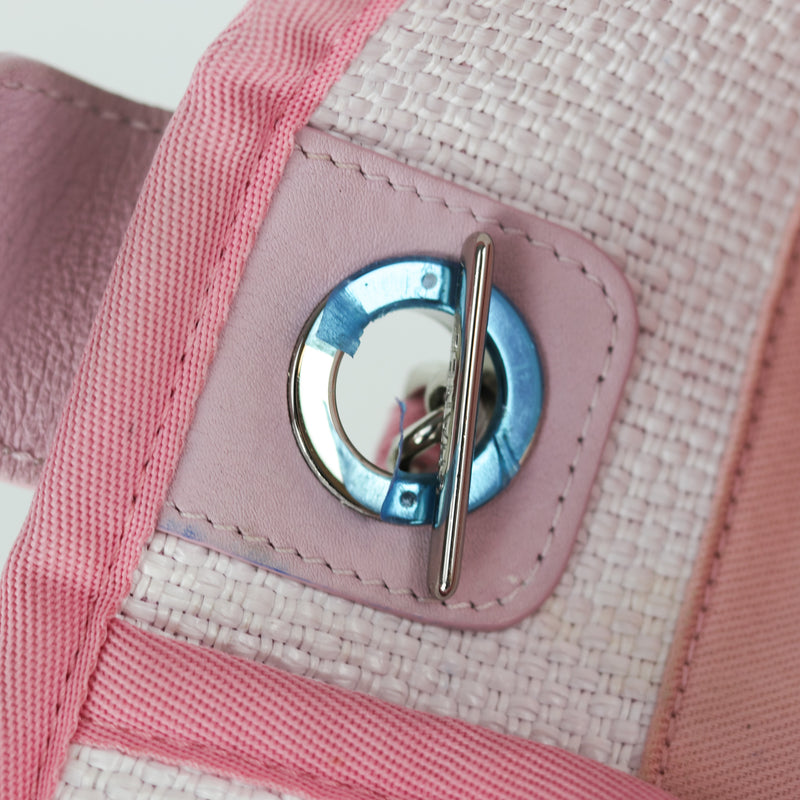Deauville Large Pink Canvas Tote Bag with SHW