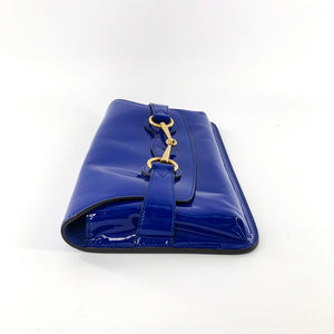 Electric Blue Patent Bright Brit Clutch