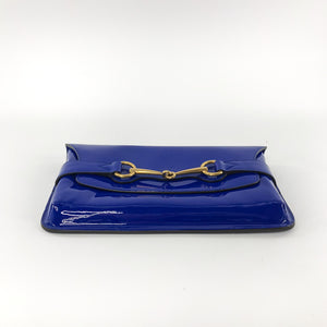 Electric Blue Patent Bright Brit Clutch