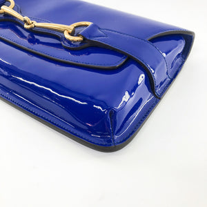 Electric Blue Patent Bright Brit Clutch