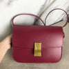 Box Calfskin Medium Classic Box Flap Red with GHW