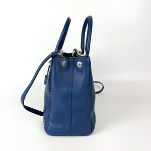 Bluette City Calfskin Stitched Leather Medium Double Zip