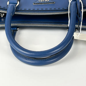 Bluette City Calfskin Stitched Leather Medium Double Zip