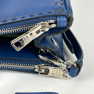 Bluette City Calfskin Stitched Leather Medium Double Zip