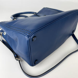 Bluette City Calfskin Stitched Leather Medium Double Zip