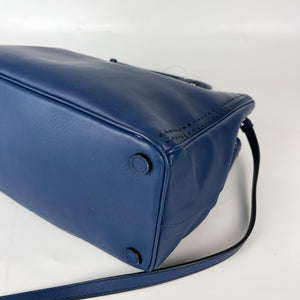 Bluette City Calfskin Stitched Leather Medium Double Zip