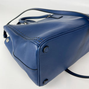 Bluette City Calfskin Stitched Leather Medium Double Zip