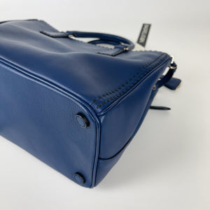 Bluette City Calfskin Stitched Leather Medium Double Zip