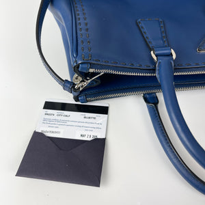 Bluette City Calfskin Stitched Leather Medium Double Zip