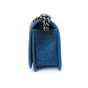 Old Medium Boy Bag in Denim and Tweed with RHW