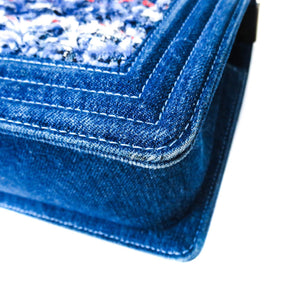 Old Medium Boy Bag in Denim and Tweed with RHW