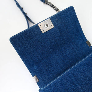 Old Medium Boy Bag in Denim and Tweed with RHW