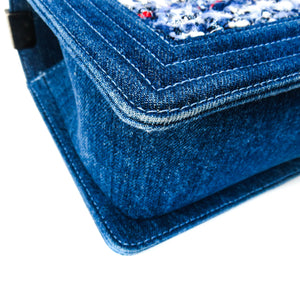 Old Medium Boy Bag in Denim and Tweed with RHW