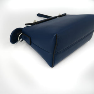 By The Way Mini in Blue Leather Boston Shoulder Bag