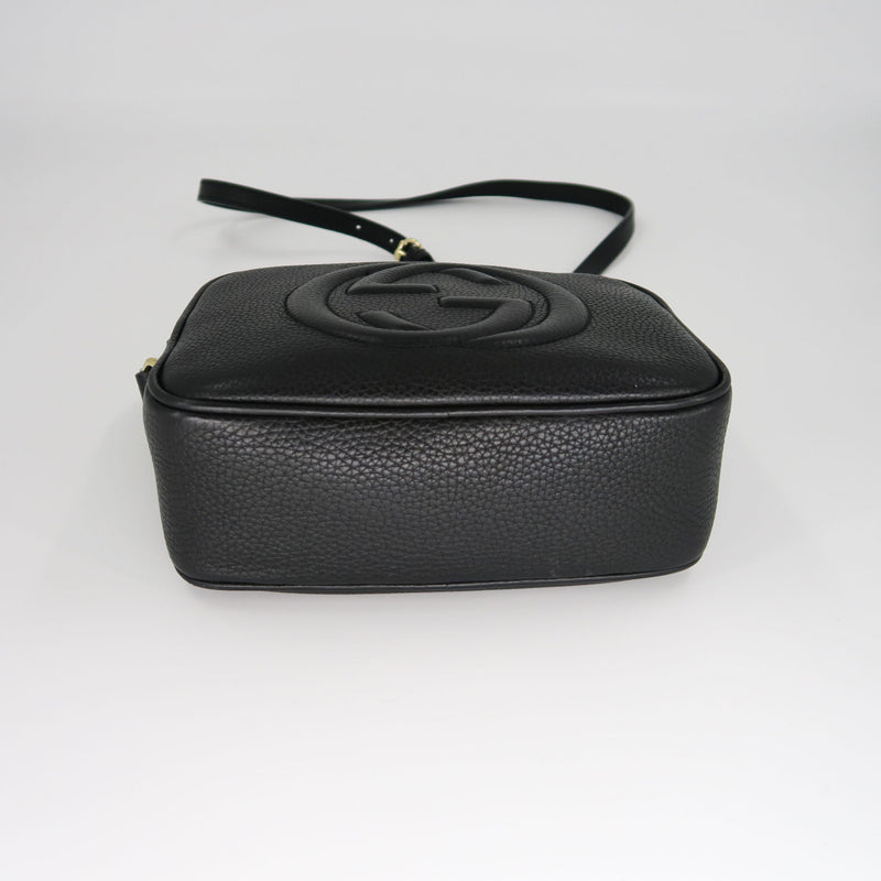 Soho small leather disco bag in black
