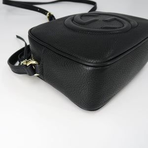 Soho small leather disco bag in black