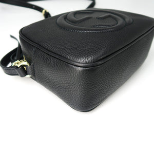 Soho small leather disco bag in black