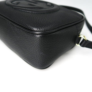 Soho small leather disco bag in black