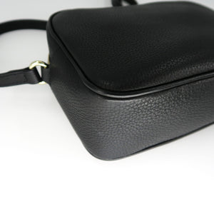 Soho small leather disco bag in black