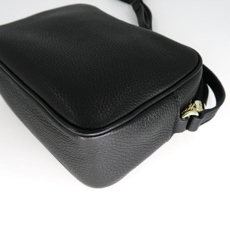 Soho small leather disco bag in black