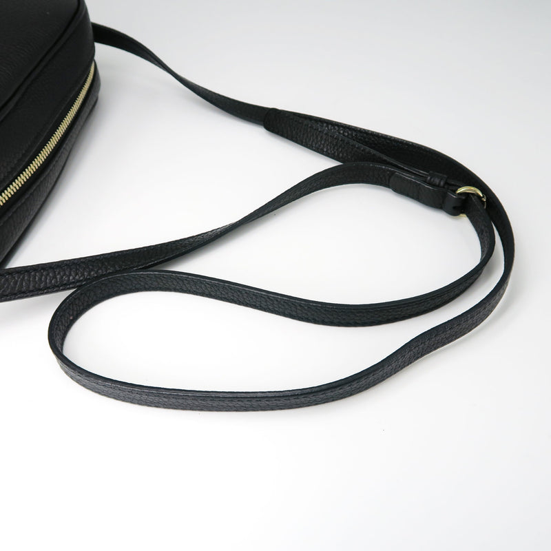 Soho small leather disco bag in black