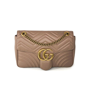 Marmont Matelasse Medium Leather Shoulder Bag in Beige