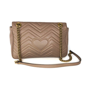 Marmont Matelasse Medium Leather Shoulder Bag in Beige