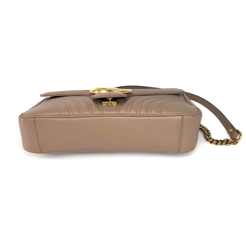 Marmont Matelasse Medium Leather Shoulder Bag in Beige