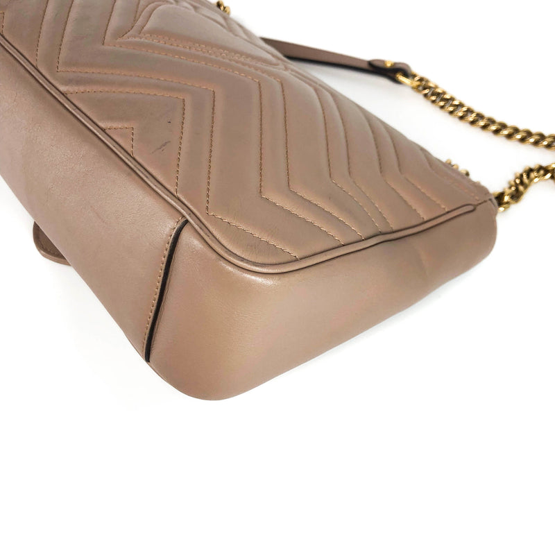 Marmont Matelasse Medium Leather Shoulder Bag in Beige