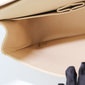 Double Flap Caviar Jumbo in Beige Claire Silver Hardware