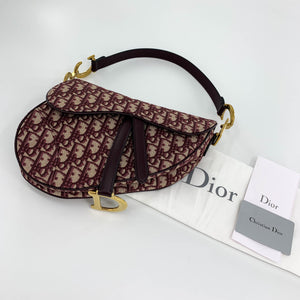 Oblique saddle bag burgundy
