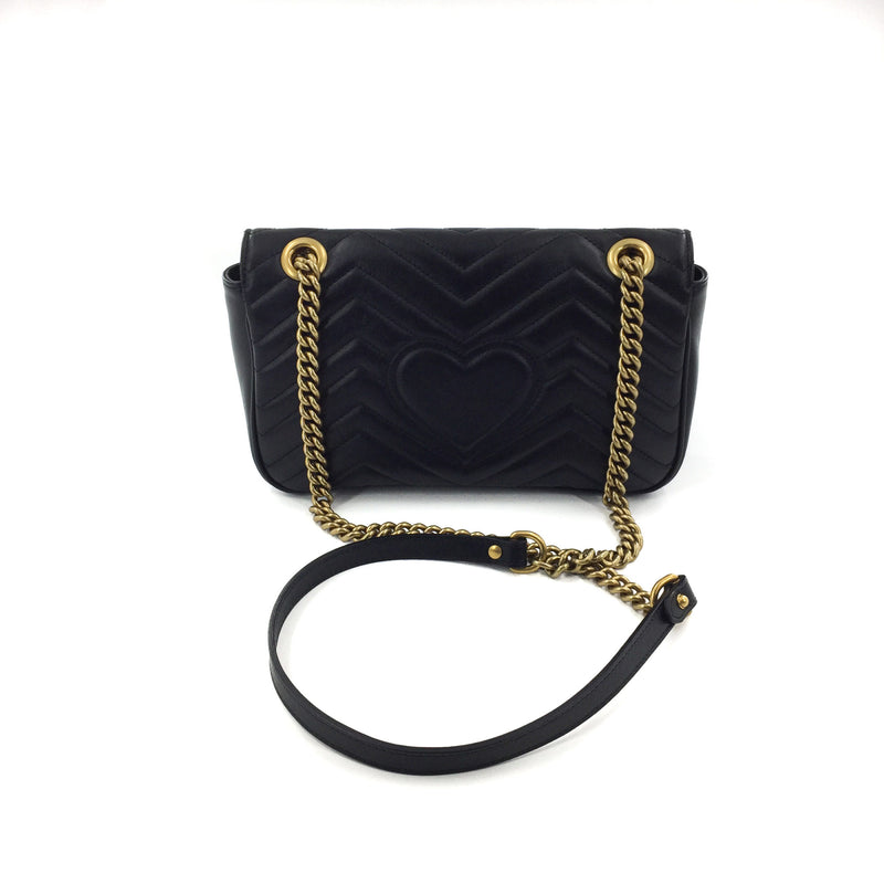 GG Marmont Black Small Matelassé Shoulder Bag