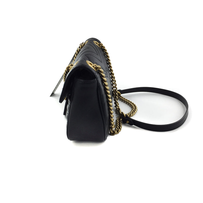 GG Marmont Black Small Matelassé Shoulder Bag