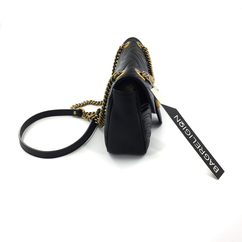 GG Marmont Black Small Matelassé Shoulder Bag