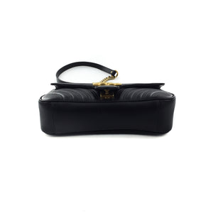 GG Marmont Black Small Matelassé Shoulder Bag