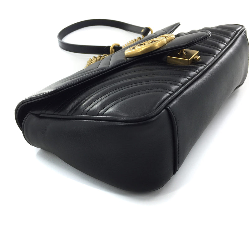 GG Marmont Black Small Matelassé Shoulder Bag