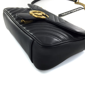 GG Marmont Black Small Matelassé Shoulder Bag