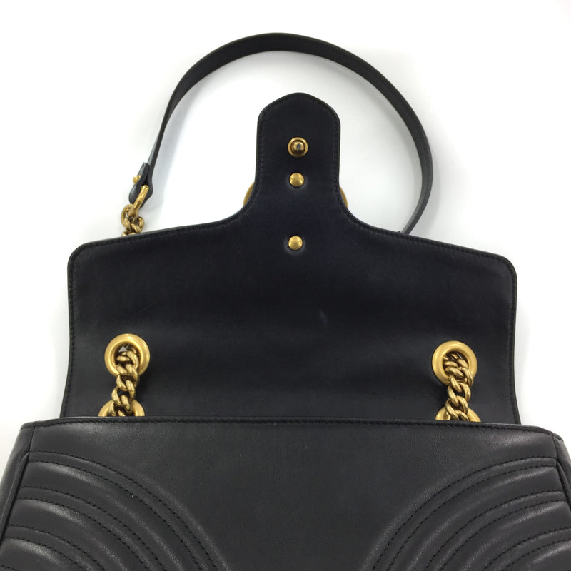 GG Marmont Black Small Matelassé Shoulder Bag