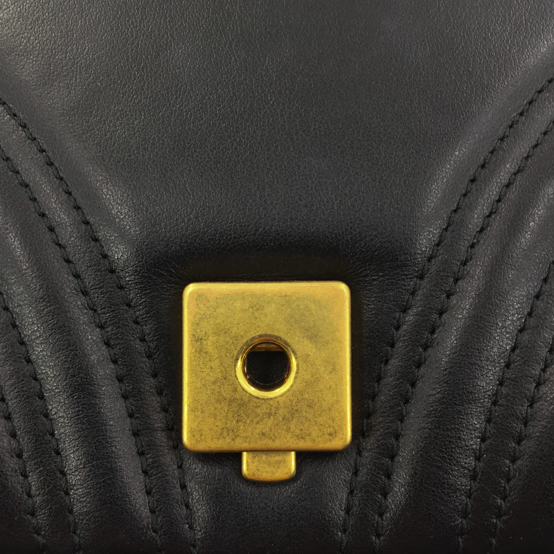 GG Marmont Black Small Matelassé Shoulder Bag