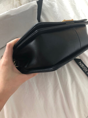 Old Medium Black Lambskin Boy Bag ghw