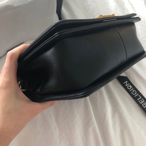 Old Medium Black Lambskin Boy Bag ghw