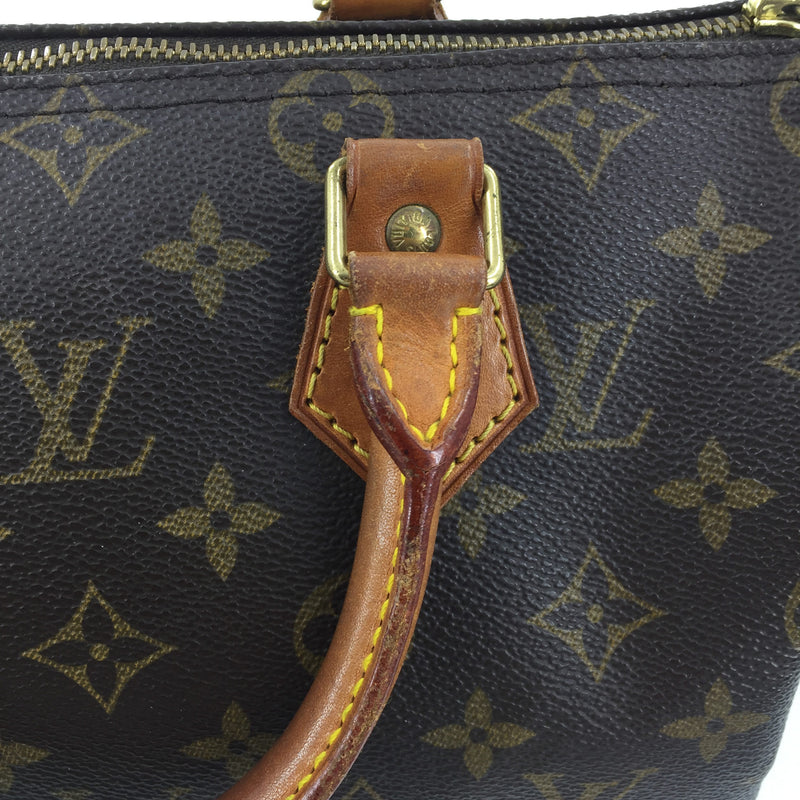 Louis Vuitton Navy Calfskin and Blue Monogram Canvas Speedy