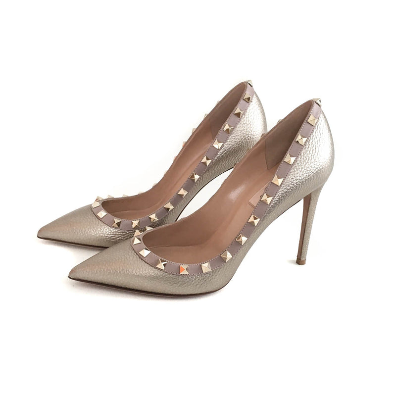 Rockstud Metallic 100 Pumps