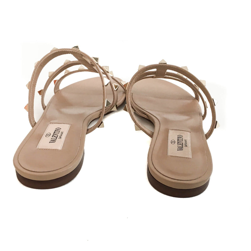 Rockstud Slide Sandal in Sandy Beige