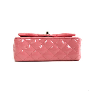 Mini Flap Bag in Pink Quilted Patent Leather